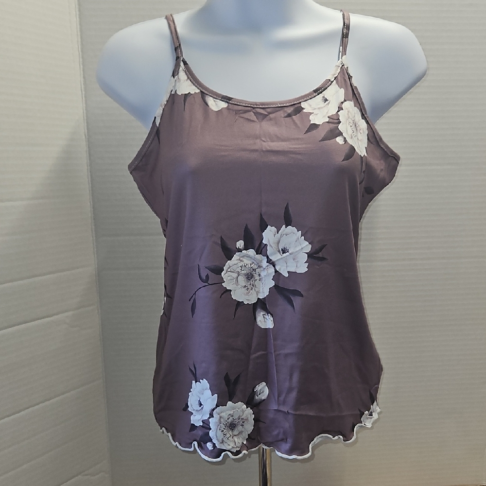 SHEIN Purple Floral Camisol and Pajama Set